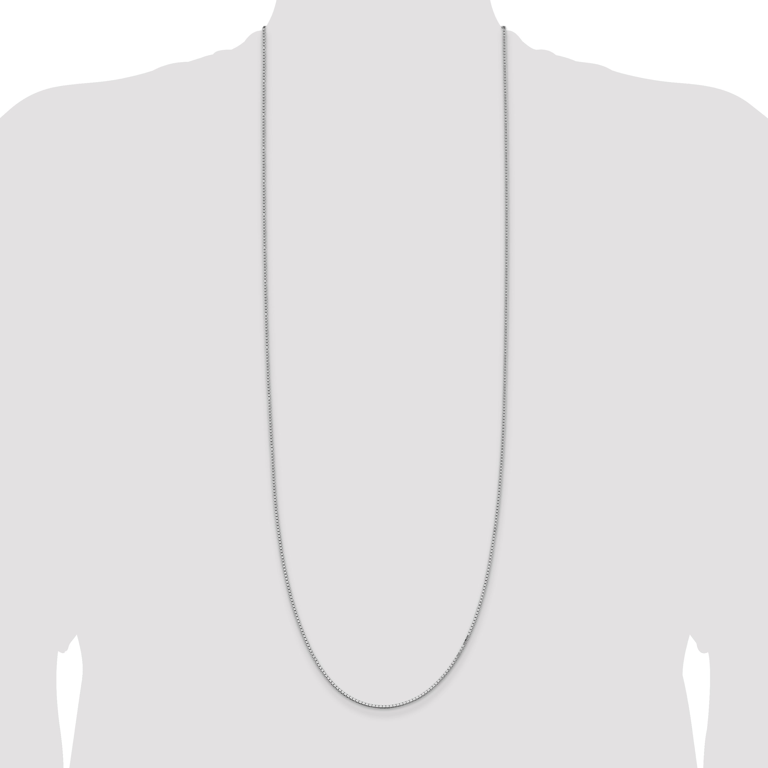 36 Inch Sterling Silver Rhodium-Plated 1.5mm Box Chain