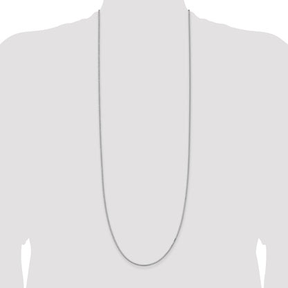 36 Inch Sterling Silver Rhodium-Plated 1.5mm Box Chain