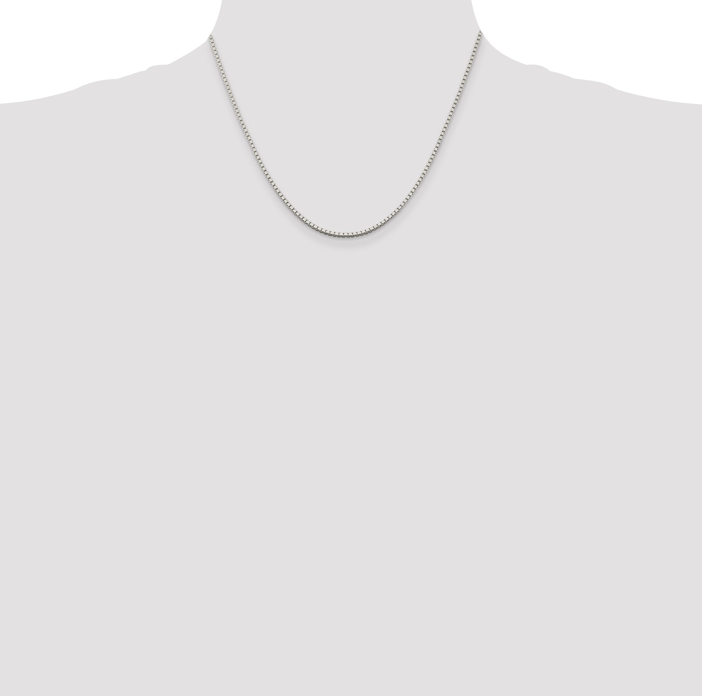 18 Inch Sterling Silver 1.75mm Box Chain W/2In Ext.