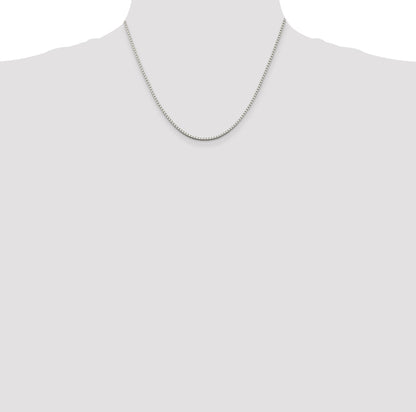 18 Inch Sterling Silver 1.75mm Box Chain W/2In Ext.