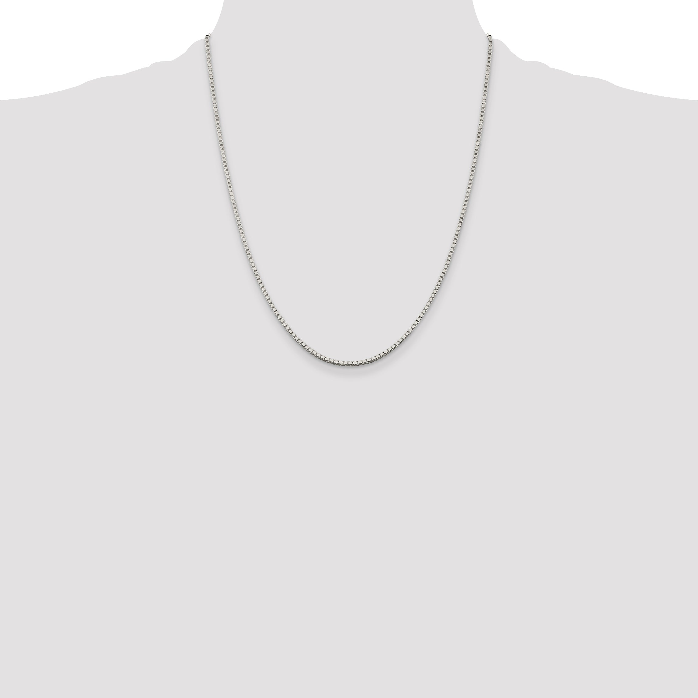 22 Inch Sterling Silver 1.75mm Box Chain W/4In Ext.