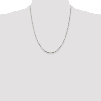 22 Inch Sterling Silver 1.75mm Box Chain W/4In Ext.