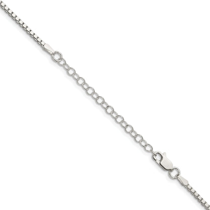 18 Inch Sterling Silver 1.75mm Box Chain W/2In Ext.
