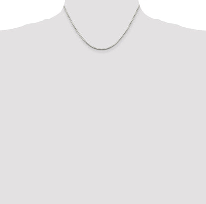 16 Inch Sterling Silver Rhodium-Plated 1.75mm Box Chain