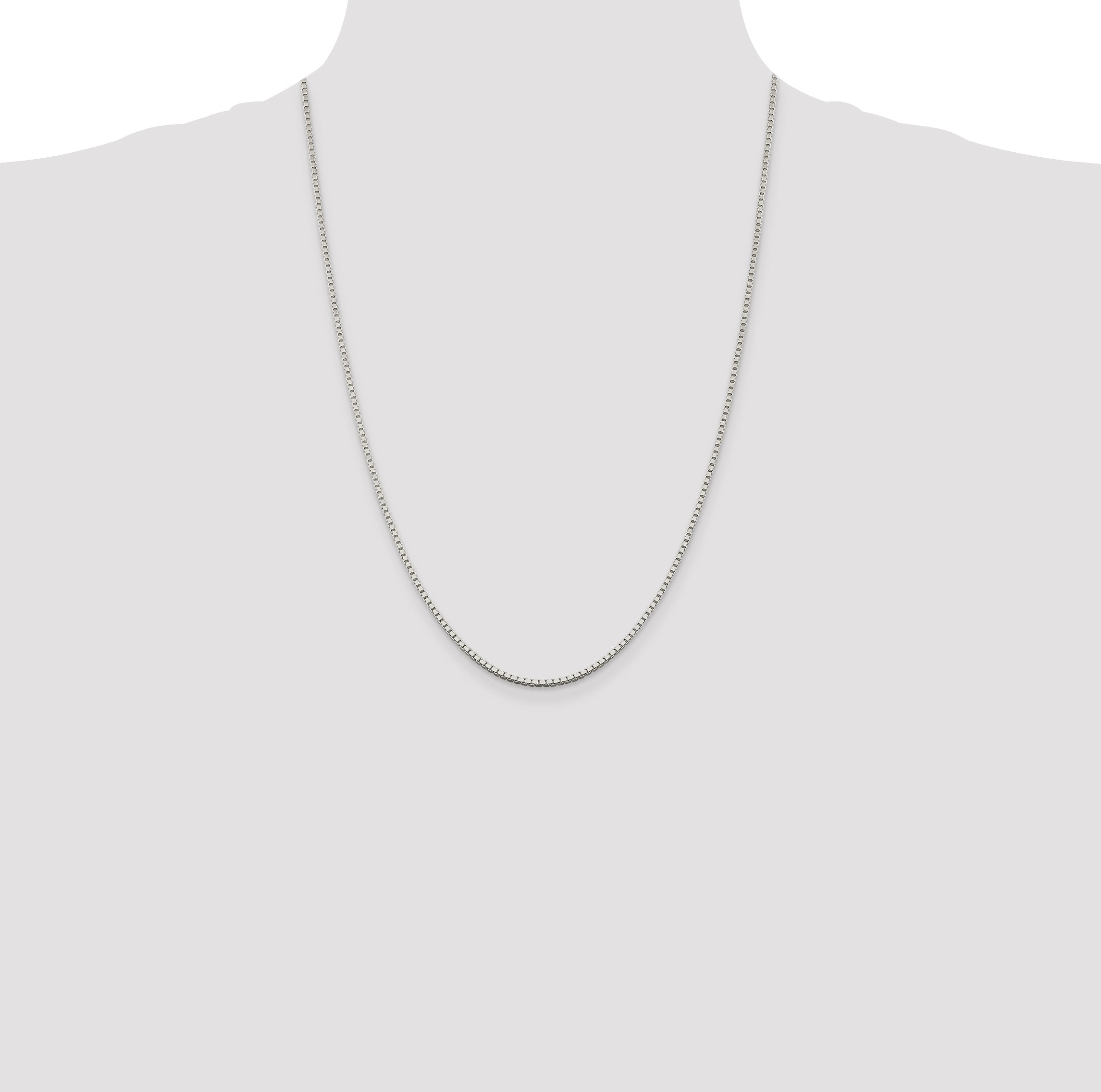24 Inch Sterling Silver Rhodium-Plated 1.75mm Box Chain