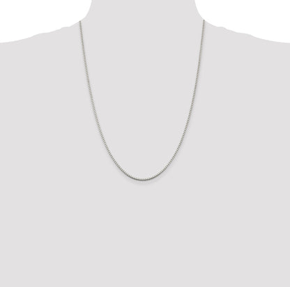 24 Inch Sterling Silver Rhodium-Plated 1.75mm Box Chain