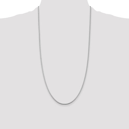 28 Inch Sterling Silver Rhodium-Plated 1.75mm Box Chain