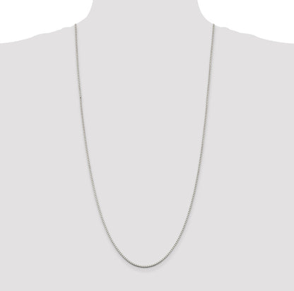 30 Inch Sterling Silver Rhodium-Plated 1.75mm Box Chain Necklace
