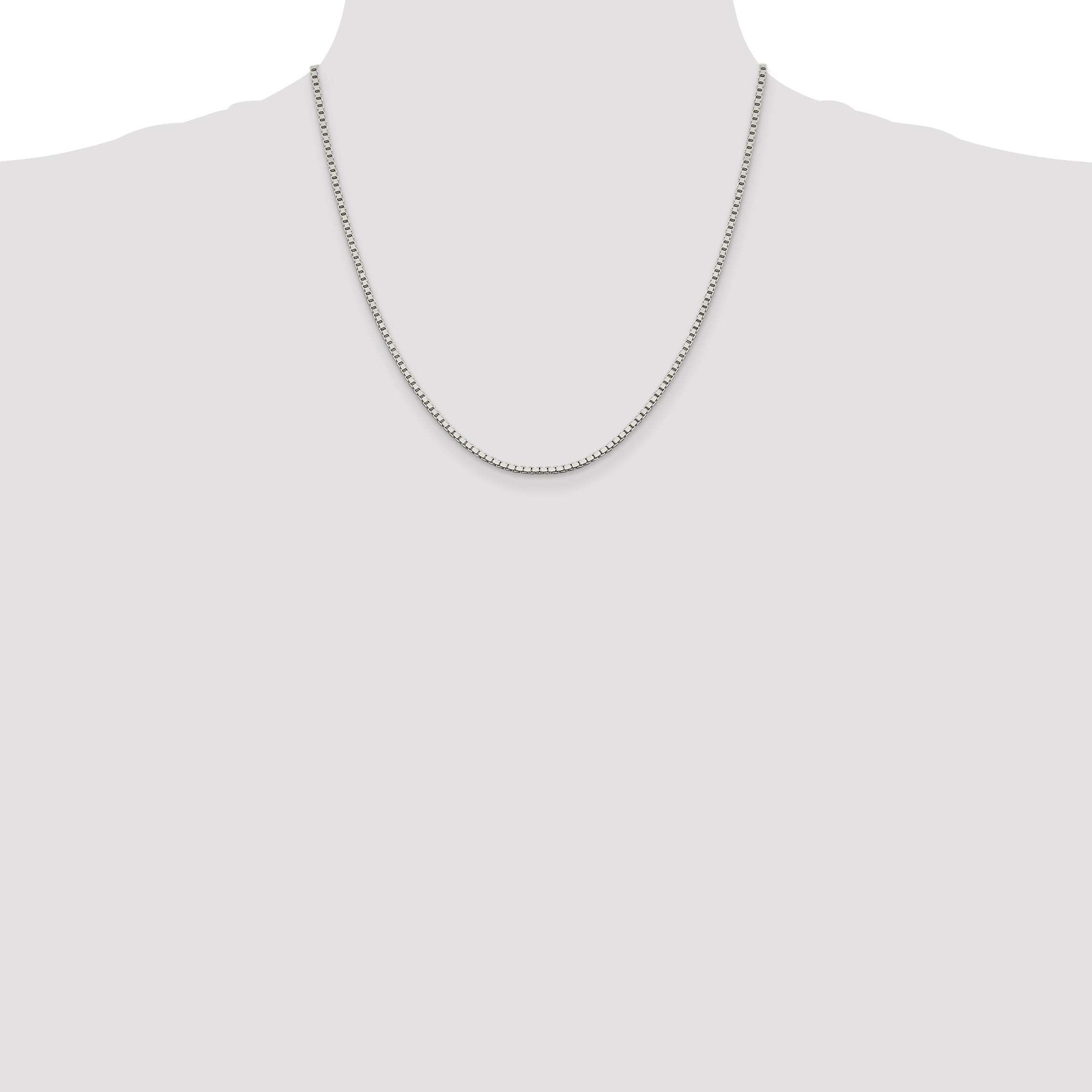 20 Inch Sterling Silver 1.9mm Box Chain Necklace