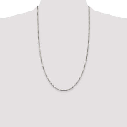26 Inch Sterling Silver 1.9mm Box Chain Necklace