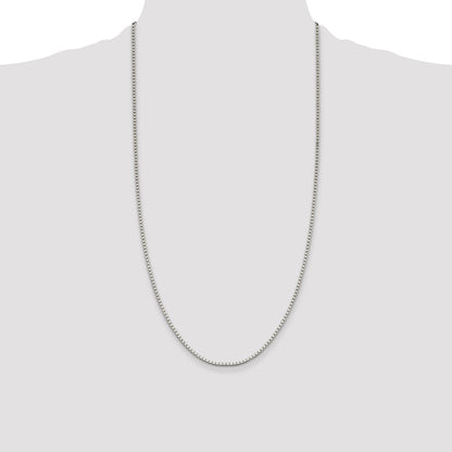 28 Inch Sterling Silver 1.9mm Box Chain Necklace