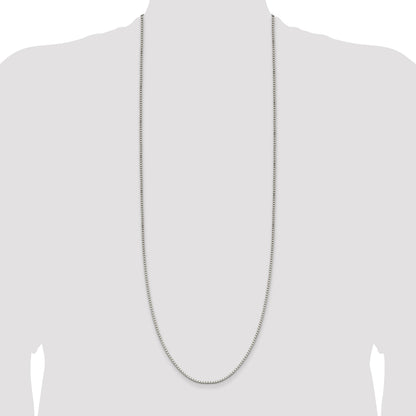 36 Inch Sterling Silver 1.9mm Box Chain Necklace