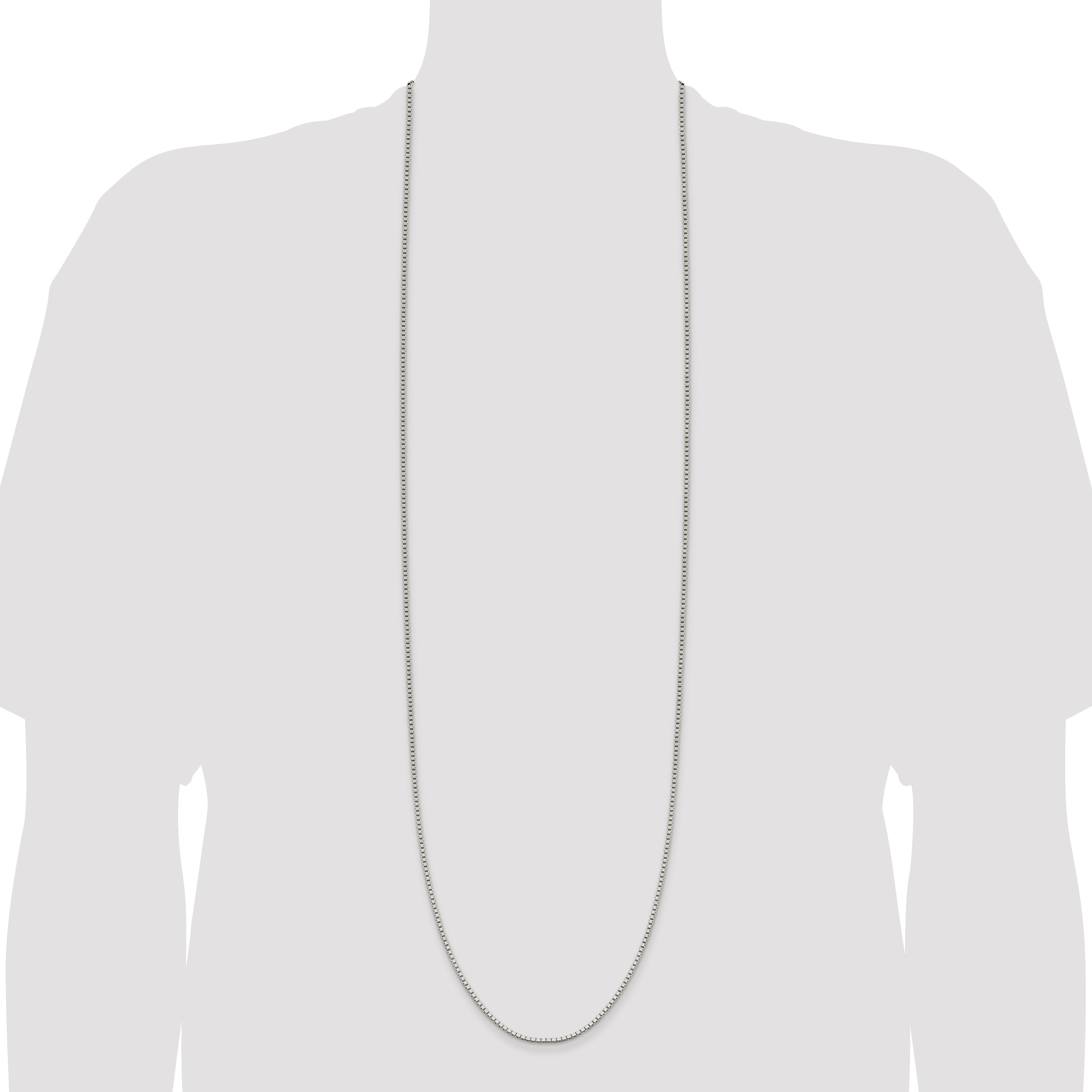 42 Inch Sterling Silver 1.9mm Box Chain Necklace