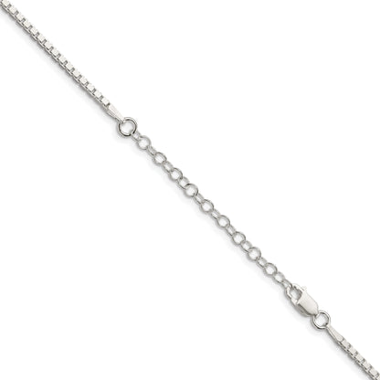 18 Inch Sterling Silver 1.9mm Box Chain W/2In Ext.