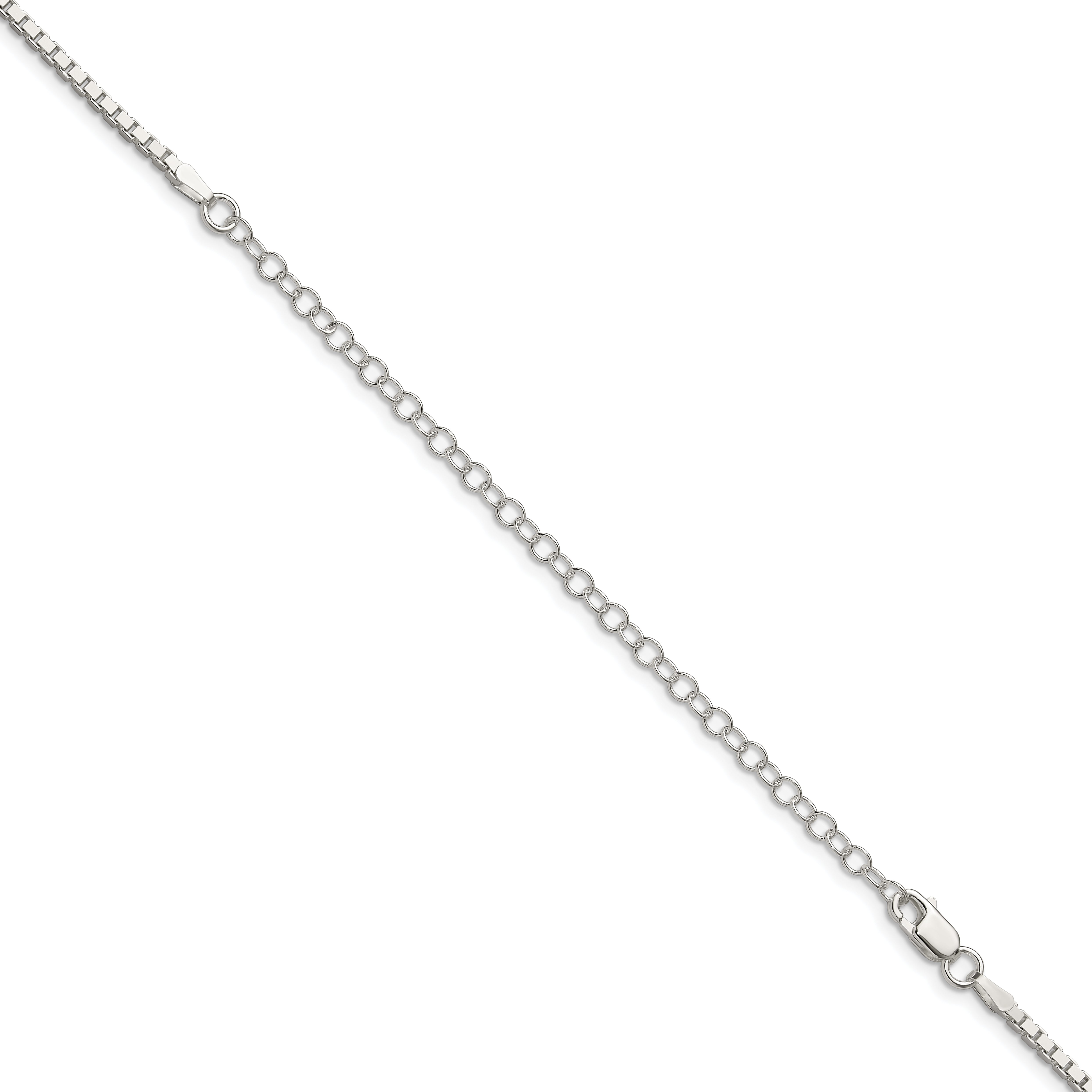 22 Inch Sterling Silver 1.9mm Box Chain W/4In Ext.