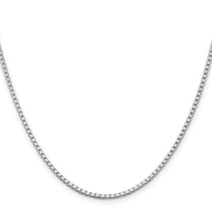 24 Inch Sterling Silver 2mm Box Chain Necklace