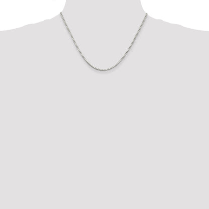 18 Inch Sterling Silver 2mm Box Chain W/2In Ext.