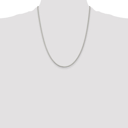 22 Inch Sterling Silver 2mm Box Chain Necklace
