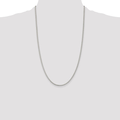 26 Inch Sterling Silver 2mm Box Chain Necklace