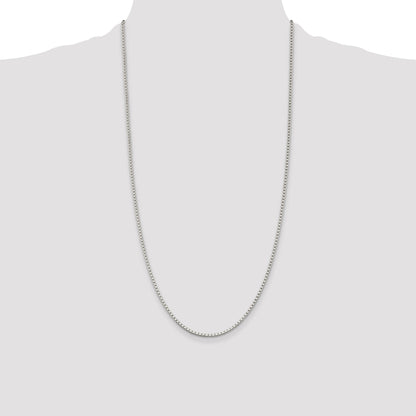 28 Inch Sterling Silver 2mm Box Chain Necklace