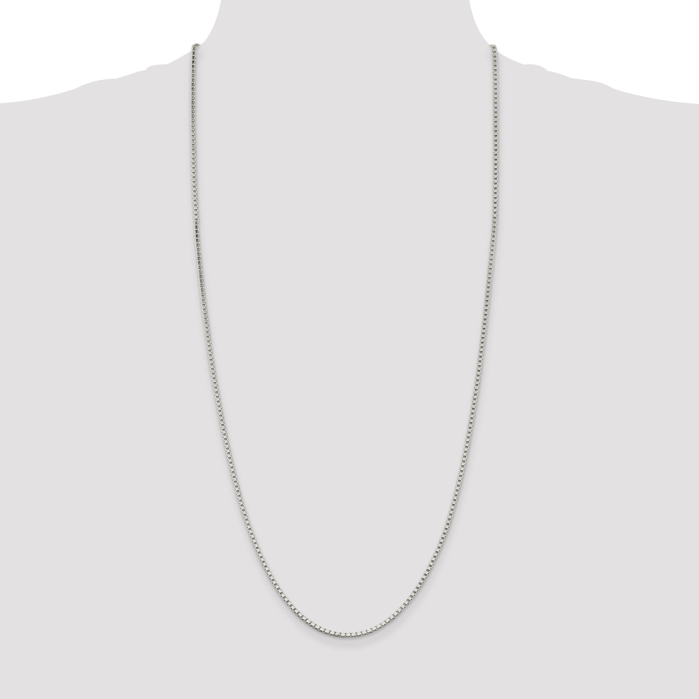 30 Inch Sterling Silver 2mm Box Chain Necklace