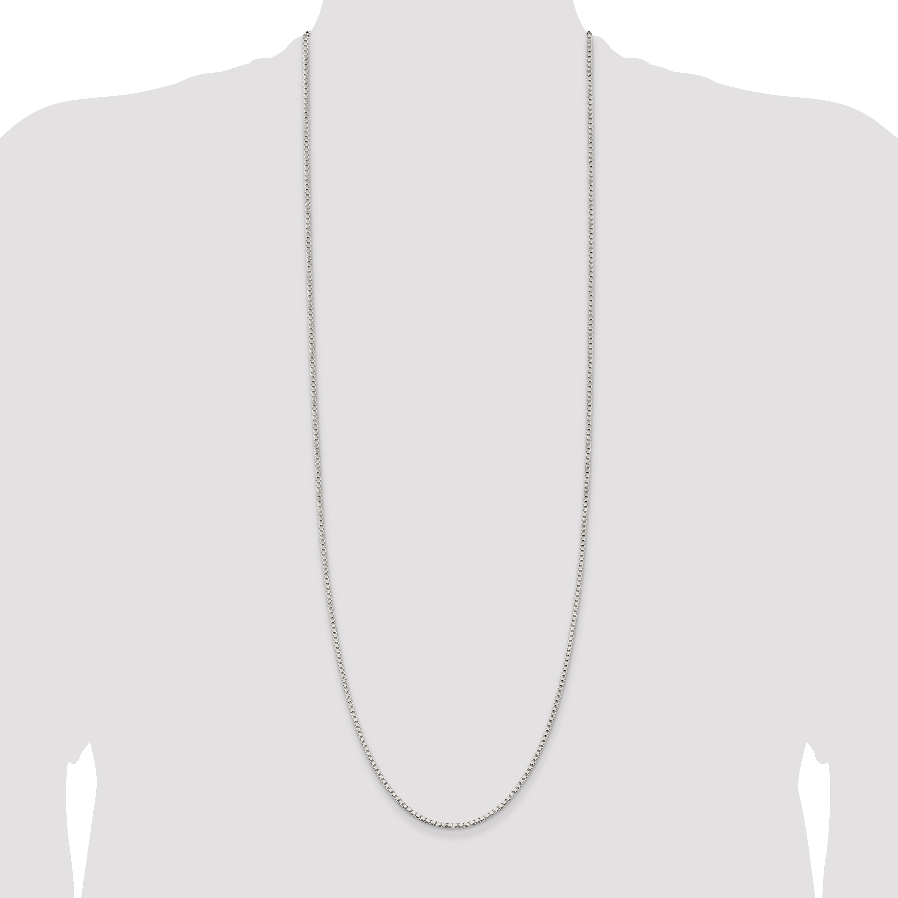 36 Inch Sterling Silver 2mm Box Chain Necklace