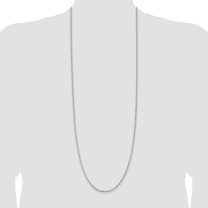 36 Inch Sterling Silver 2mm Box Chain Necklace