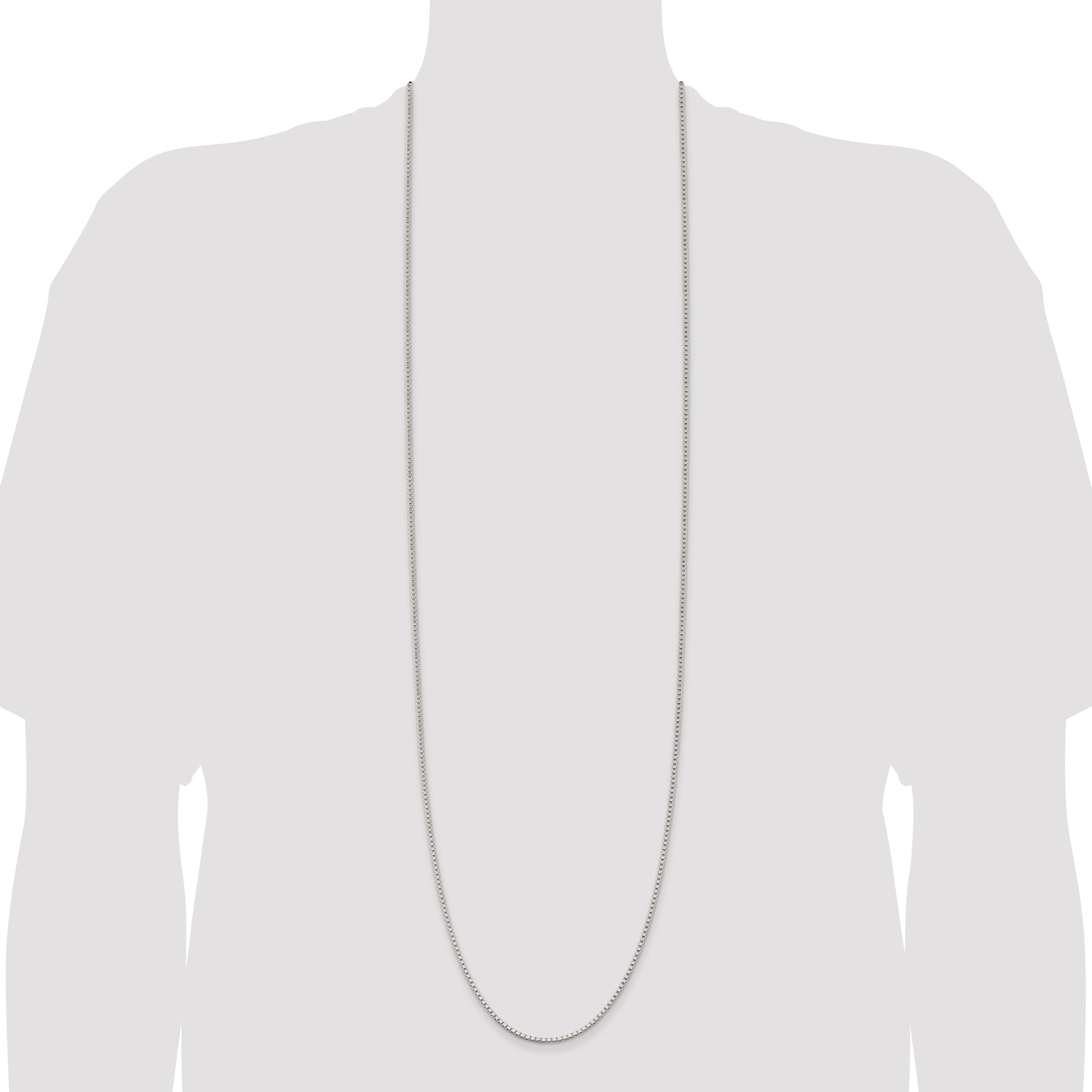 42 Inch Sterling Silver 2mm Box Chain Necklace