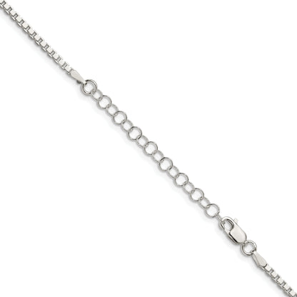 18 Inch Sterling Silver 2mm Box Chain W/2In Ext.