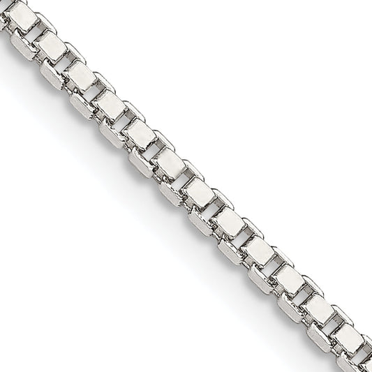 22 Inch Sterling Silver 2mm Box Chain W/4In Ext.