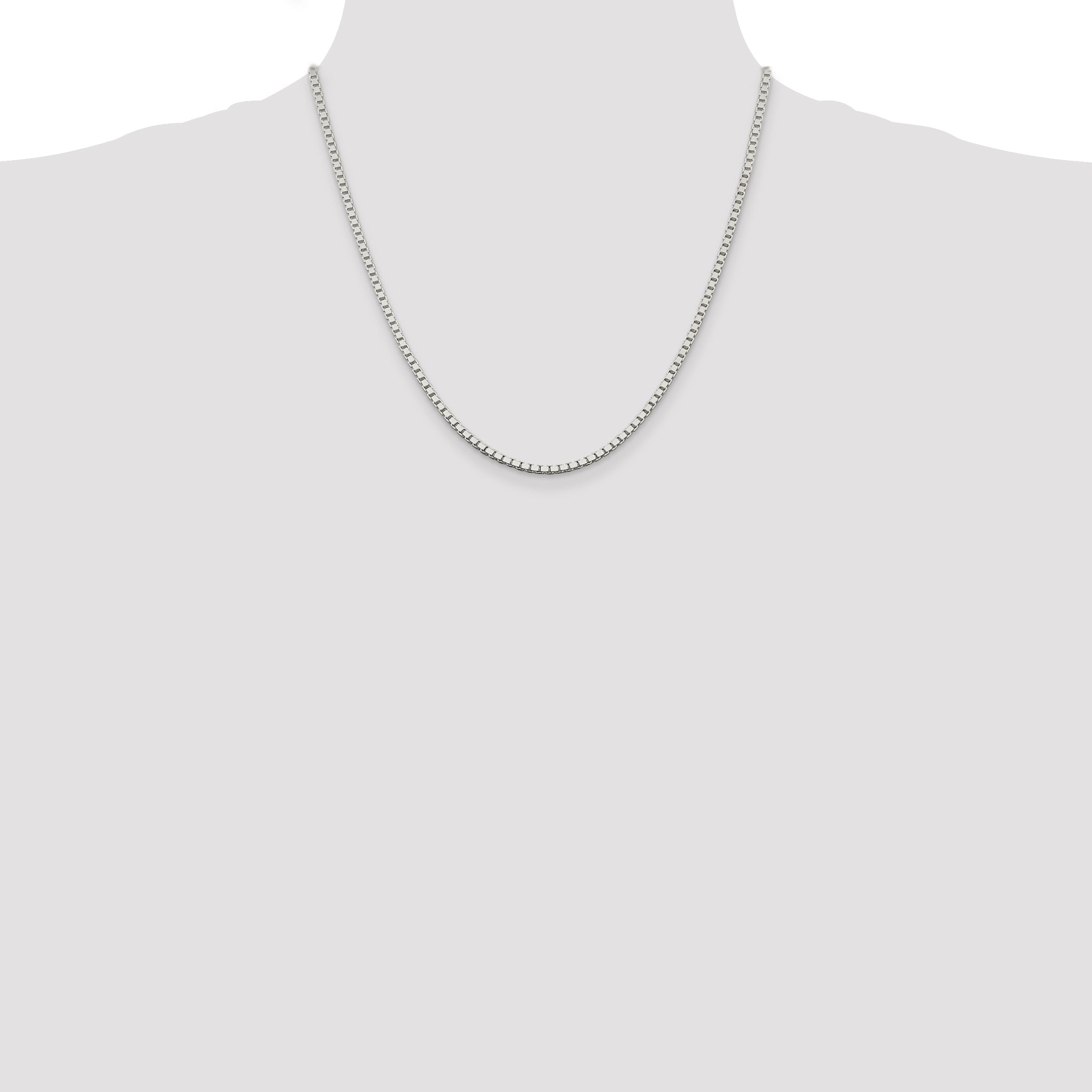 20 Inch Sterling Silver 2.5mm Box Chain Necklace