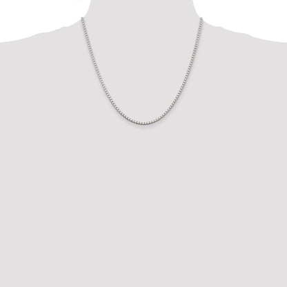 20 Inch Sterling Silver 2.5mm Box Chain Necklace