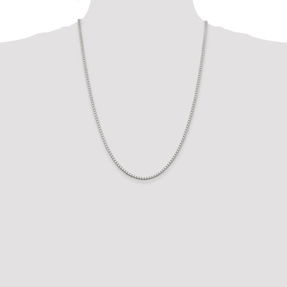 24 Inch Sterling Silver 2.5mm Box Chain Necklace