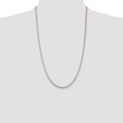26 Inch Sterling Silver 2.5mm Box Chain Necklace