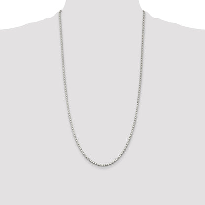 28 Inch Sterling Silver 2.5mm Box Chain Necklace
