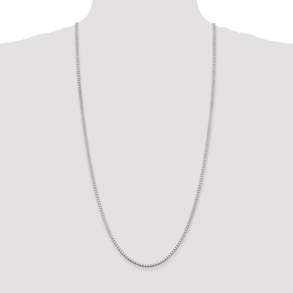 30 Inch Sterling Silver 2.5mm Box Chain Necklace