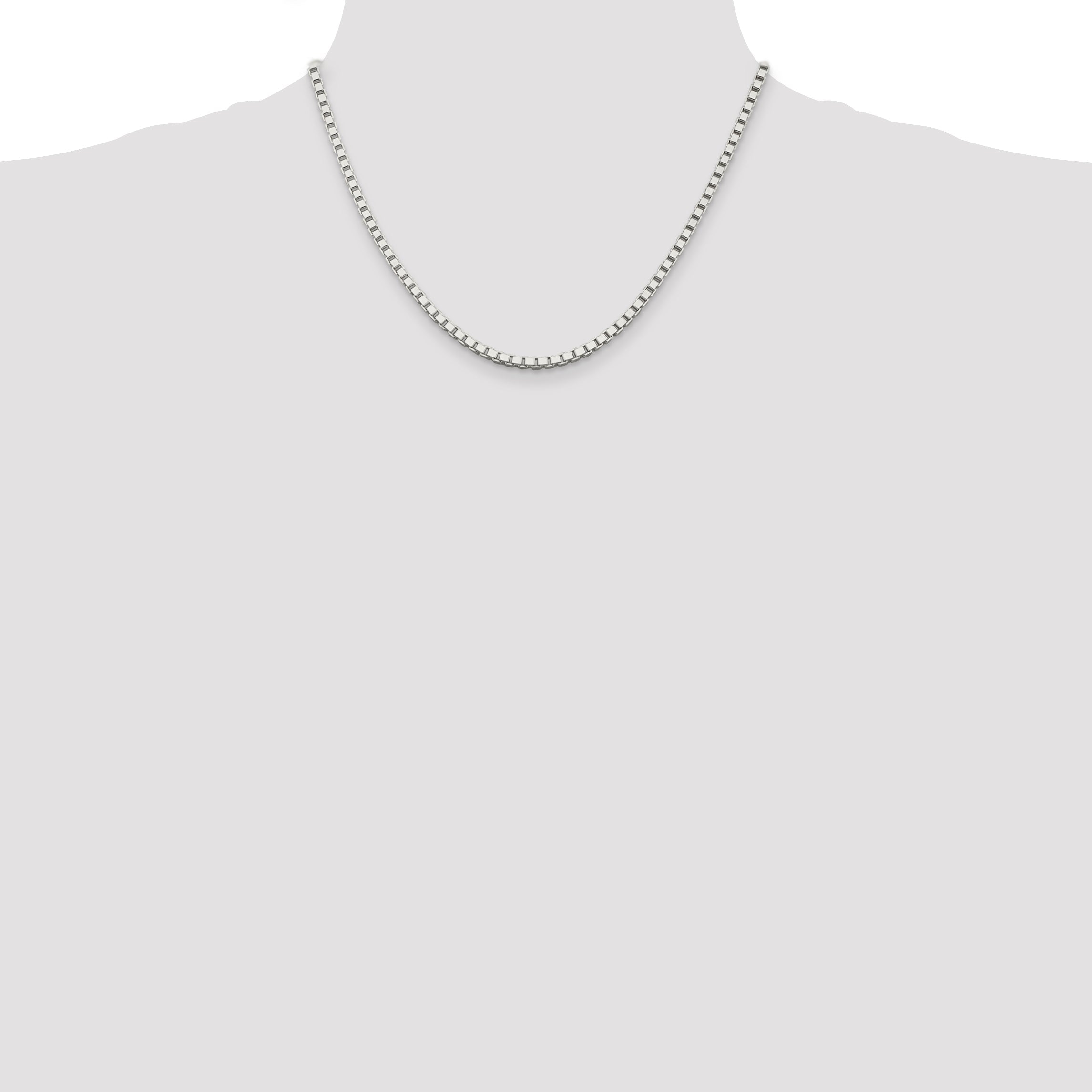 18 Inch Sterling Silver 3mm Box Chain Necklace
