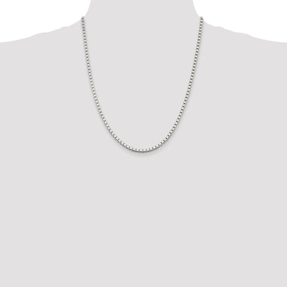 22 Inch Sterling Silver 3mm Box Chain Necklace