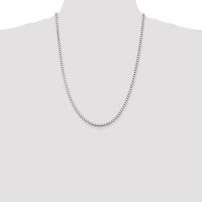 24 Inch Sterling Silver 3mm Box Chain Necklace