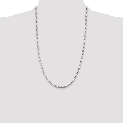 26 Inch Sterling Silver 3mm Box Chain Necklace