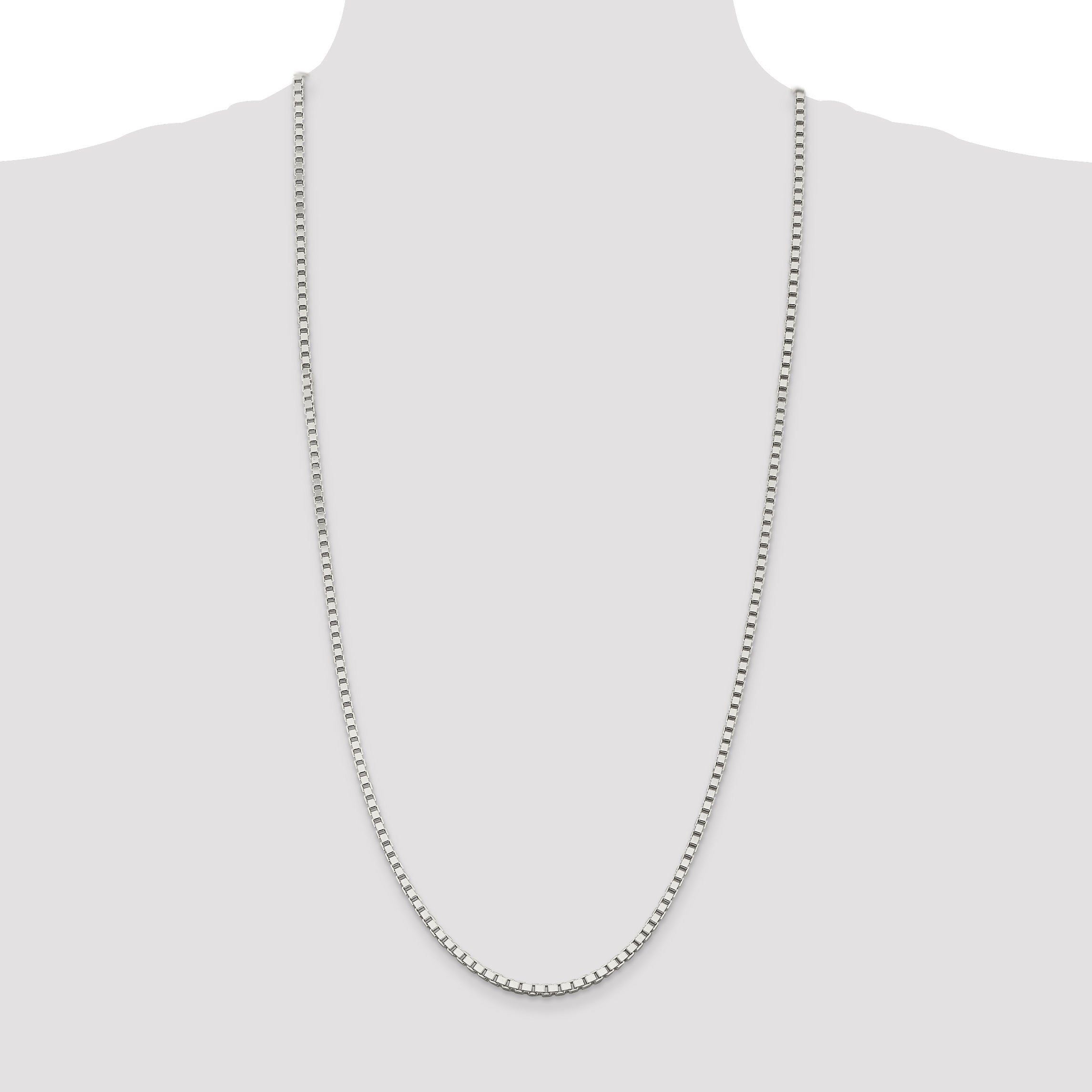 30 Inch Sterling Silver 3mm Box Chain Necklace