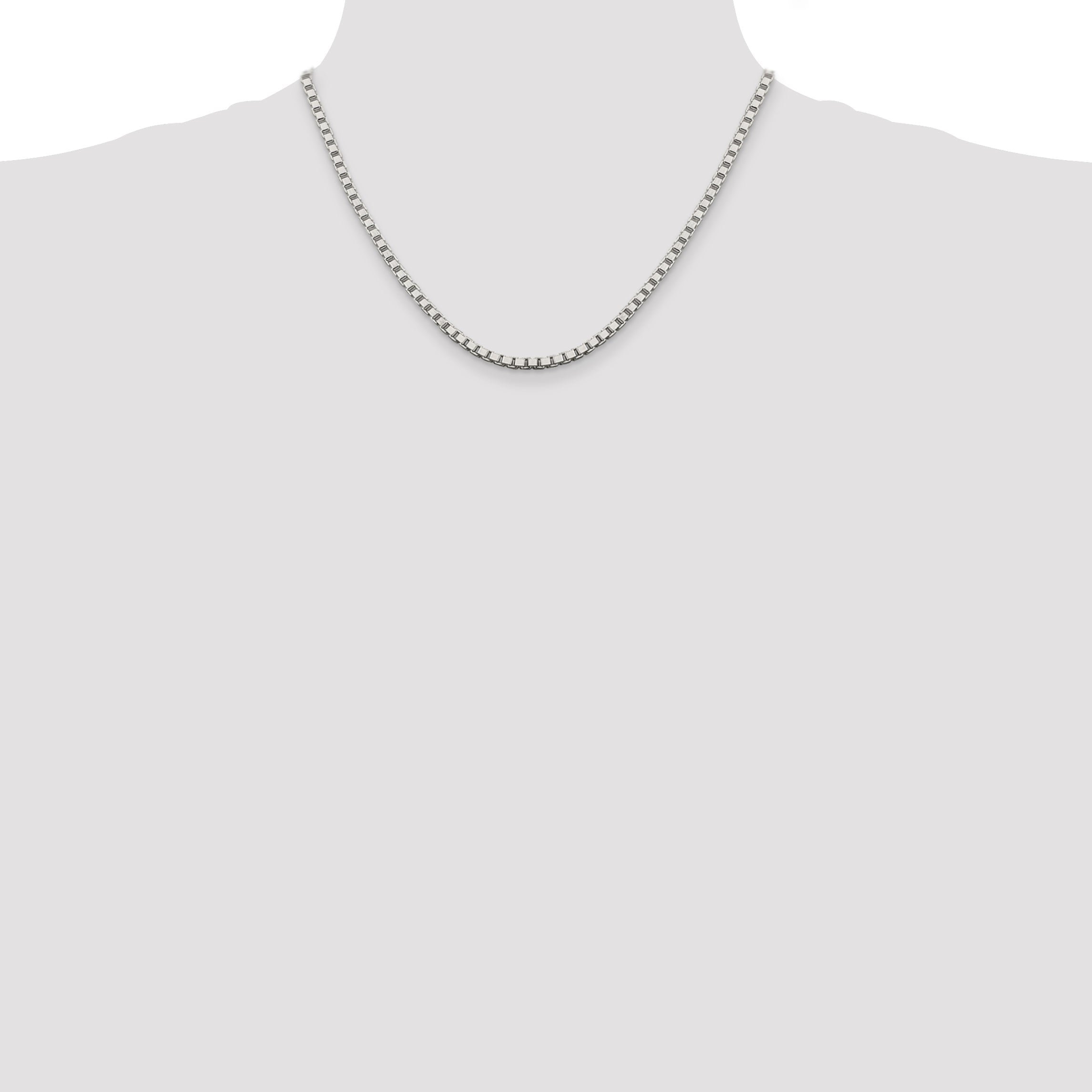 18 Inch Sterling Silver 3.25mm Box Chain Necklace
