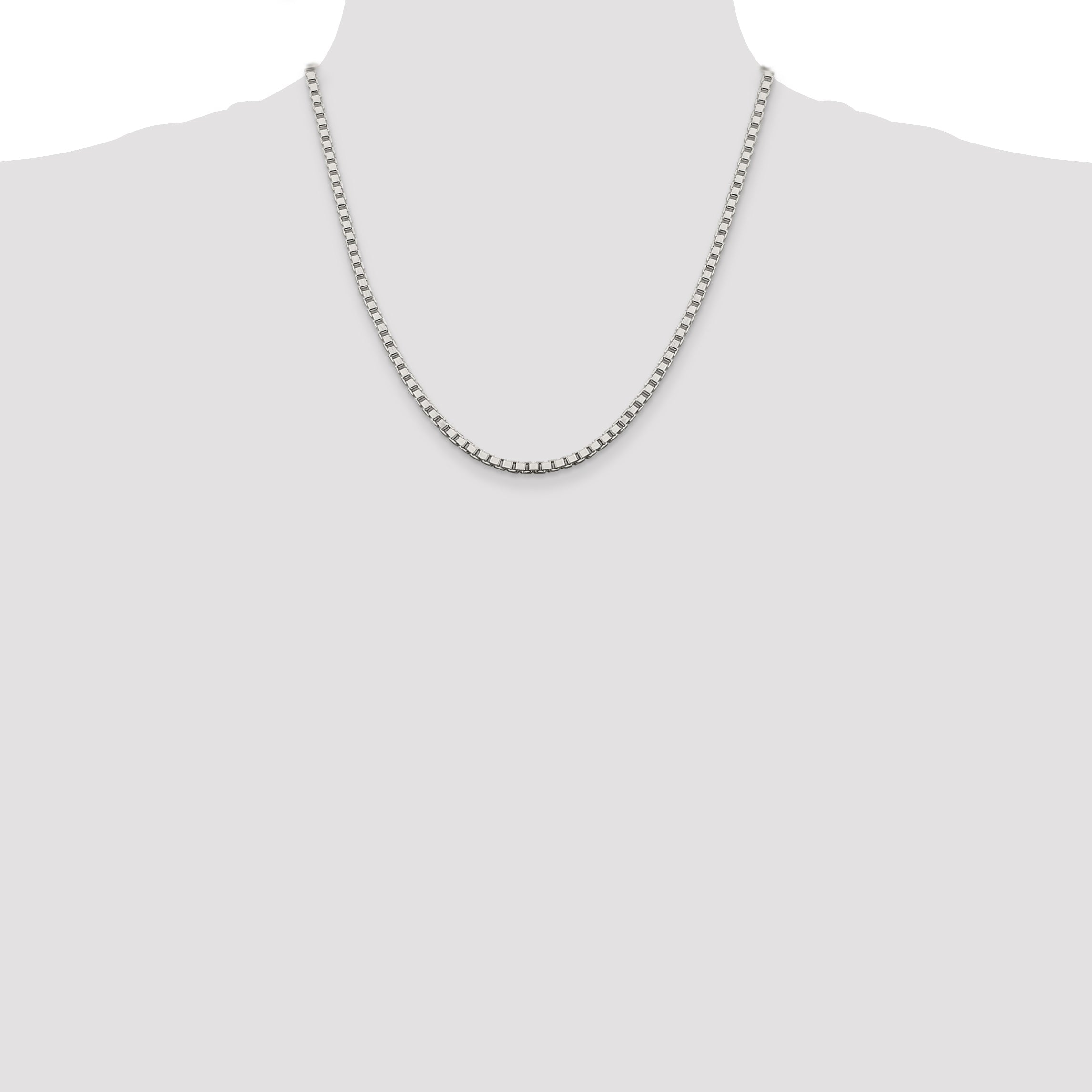20 Inch Sterling Silver 3.25mm Box Chain Necklace