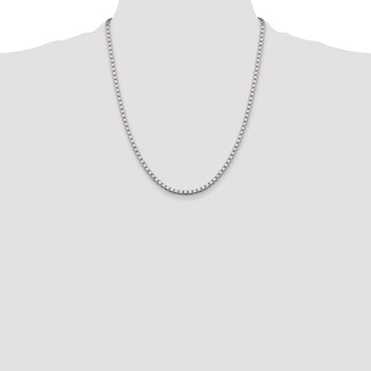 22 Inch Sterling Silver 3.25mm Box Chain Necklace