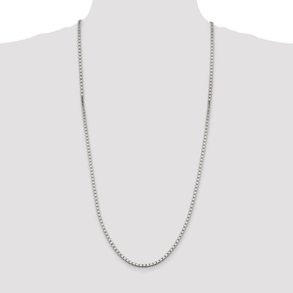 30 Inch Sterling Silver 3.25mm Box Chain Necklace
