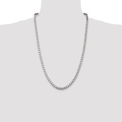 26 Inch Sterling Silver 4.5mm Box Chain Necklace