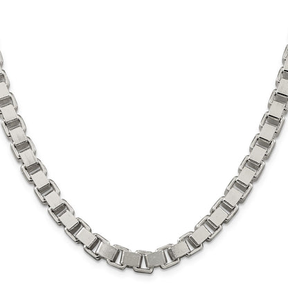 22 Inch Sterling Silver 7mm Box Chain Necklace