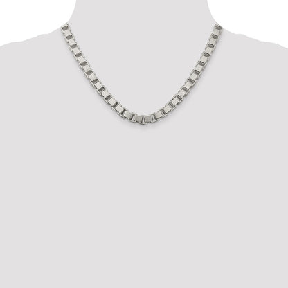 18 Inch Sterling Silver 7mm Box Chain Necklace