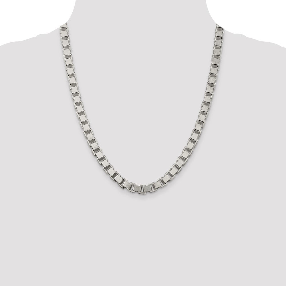 22 Inch Sterling Silver 7mm Box Chain Necklace