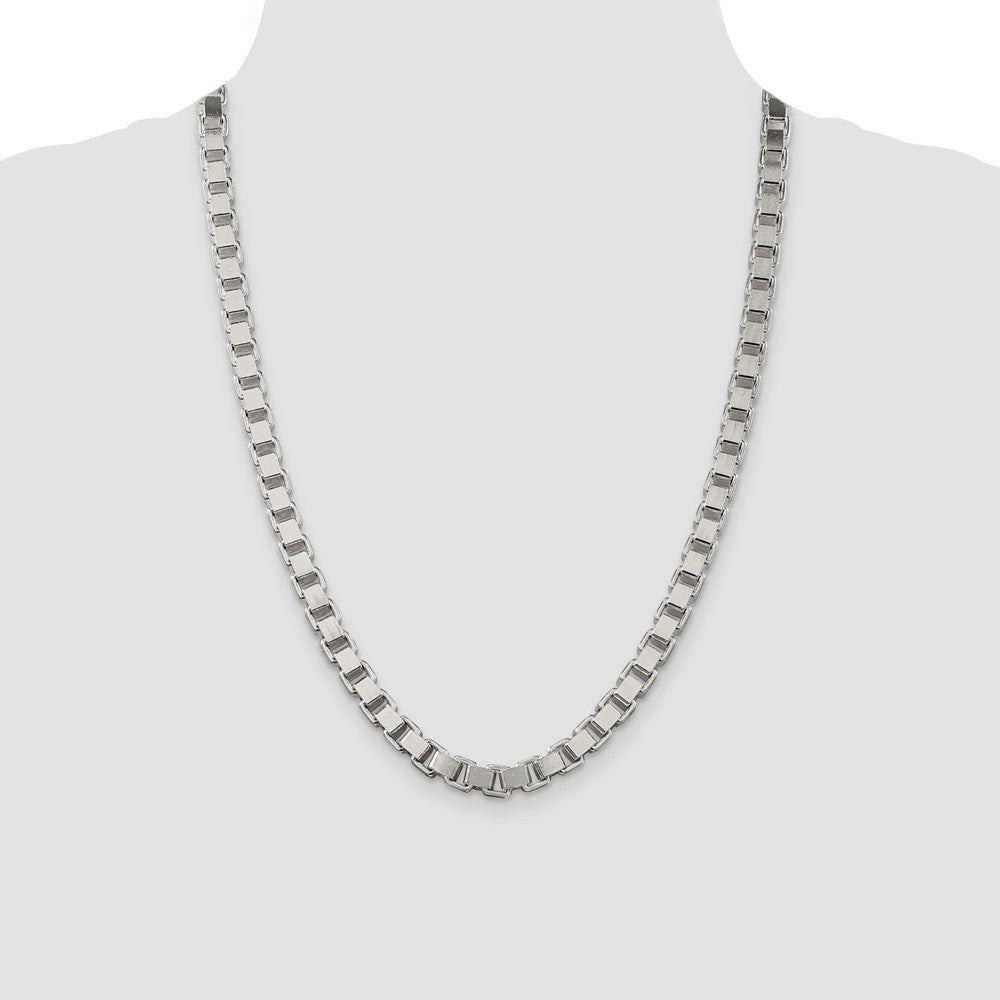 24 Inch Sterling Silver 7mm Box Chain Necklace